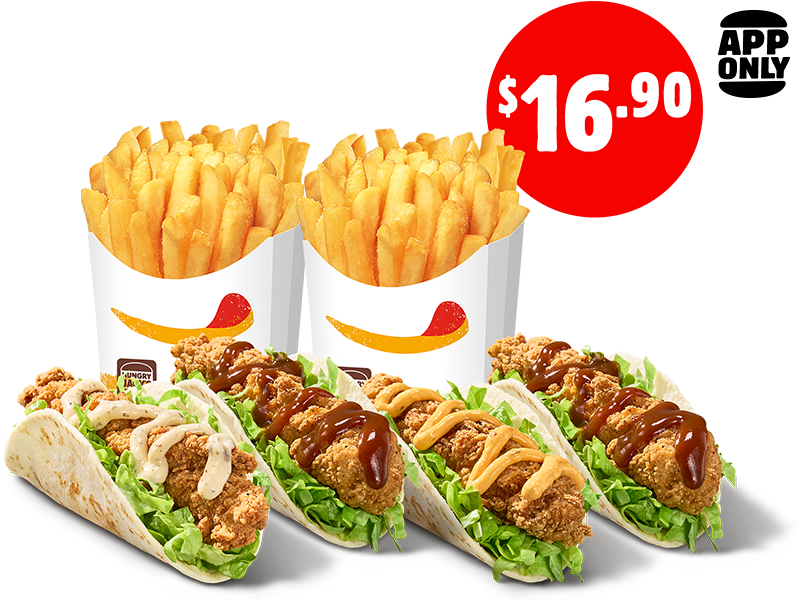 $16.90 4 Chicken Tender Snack Wraps + 2 Large Chips