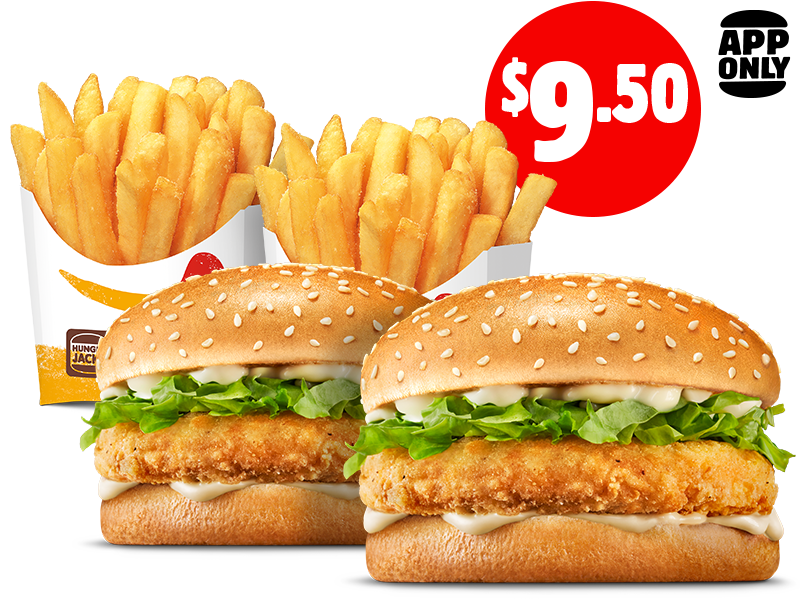 $9.50 2x Chicken Royale + 2 Medium Chips