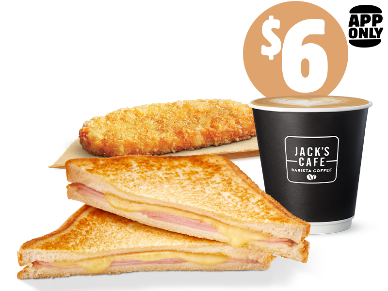 $6 Ham & Cheese Toastie Small Value Meal