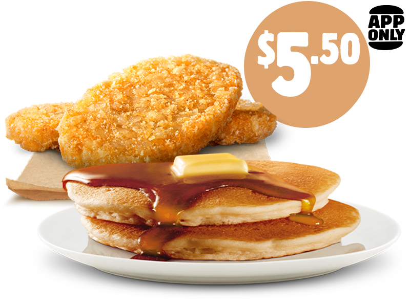 $5.50 Pancakes & 2 Hash Browns