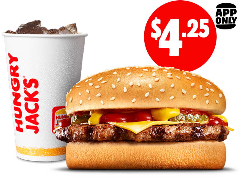 $4.25 Cheeseburger + Medium Coke