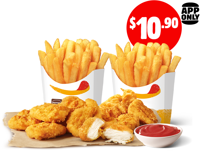 $10.90 12 Nuggets + 2x Medium Chips